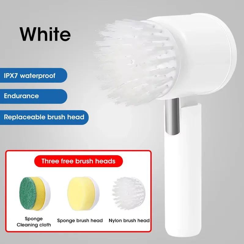 POWERCLEAN PRO - Electric Bathroom Scrubber with 5 Brush Heads