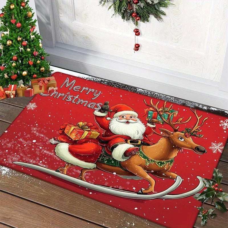 Christmas Door Mat Red Santa Claus Outdoor