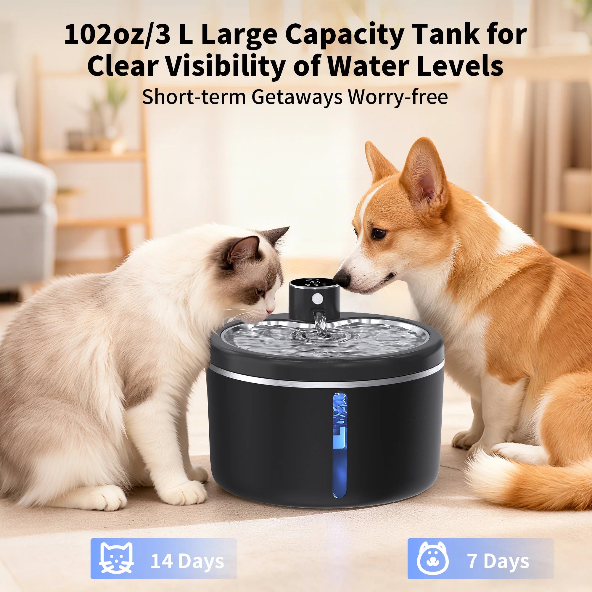 Wireless Cat Water Fountain 3L