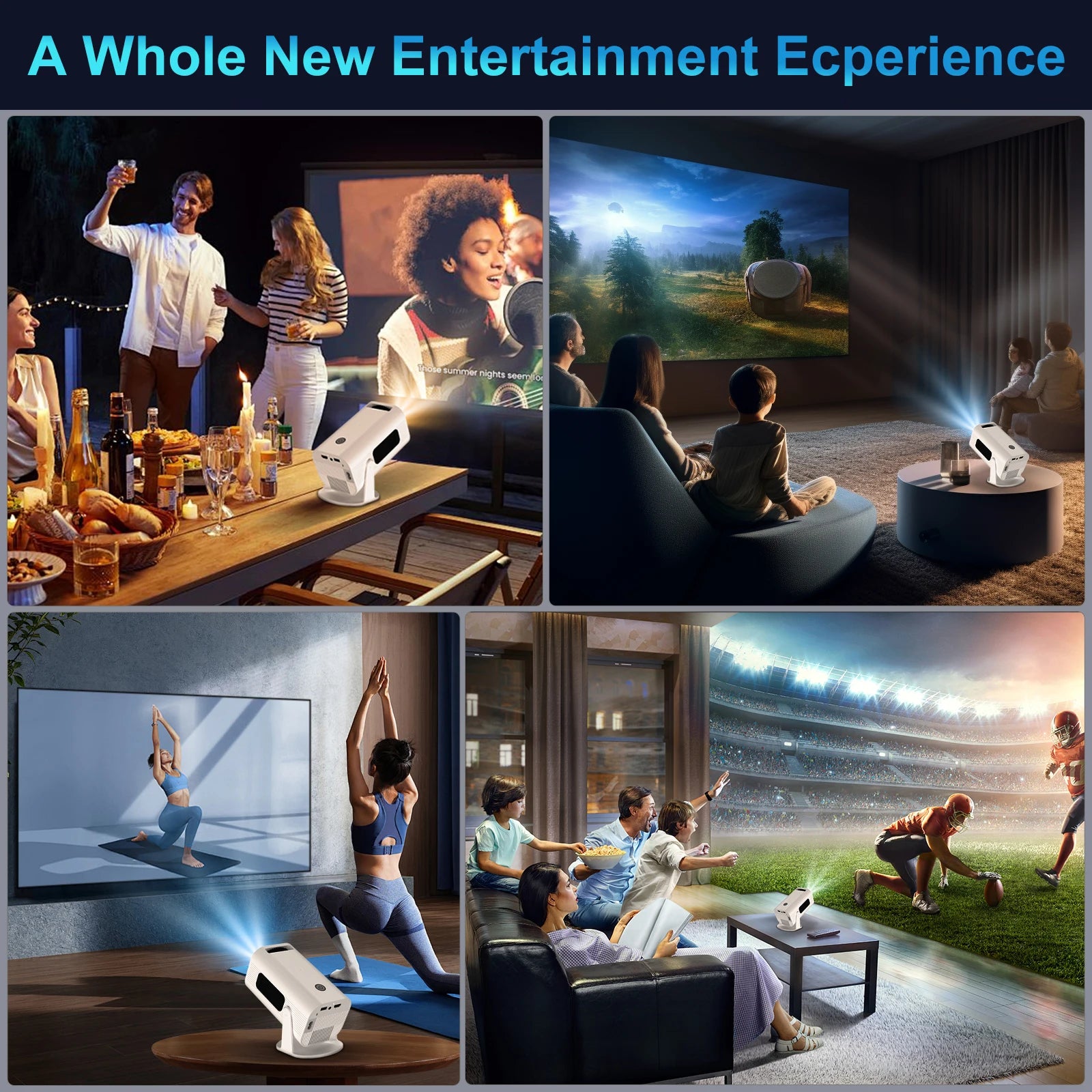 Salange P330W Mini Projetor Android 11 280 ANSI 4K 8K 1080P Wifi6 BT5.0 Home Cinema Portable Projector Android/IOS Video Theater