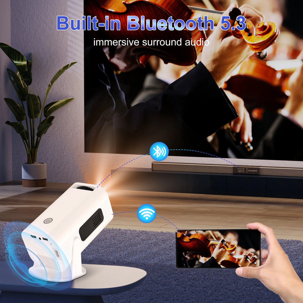 Salange P330W Mini Projetor Android 11 280 ANSI 4K 8K 1080P Wifi6 BT5.0 Home Cinema Portable Projector Android/IOS Video Theater