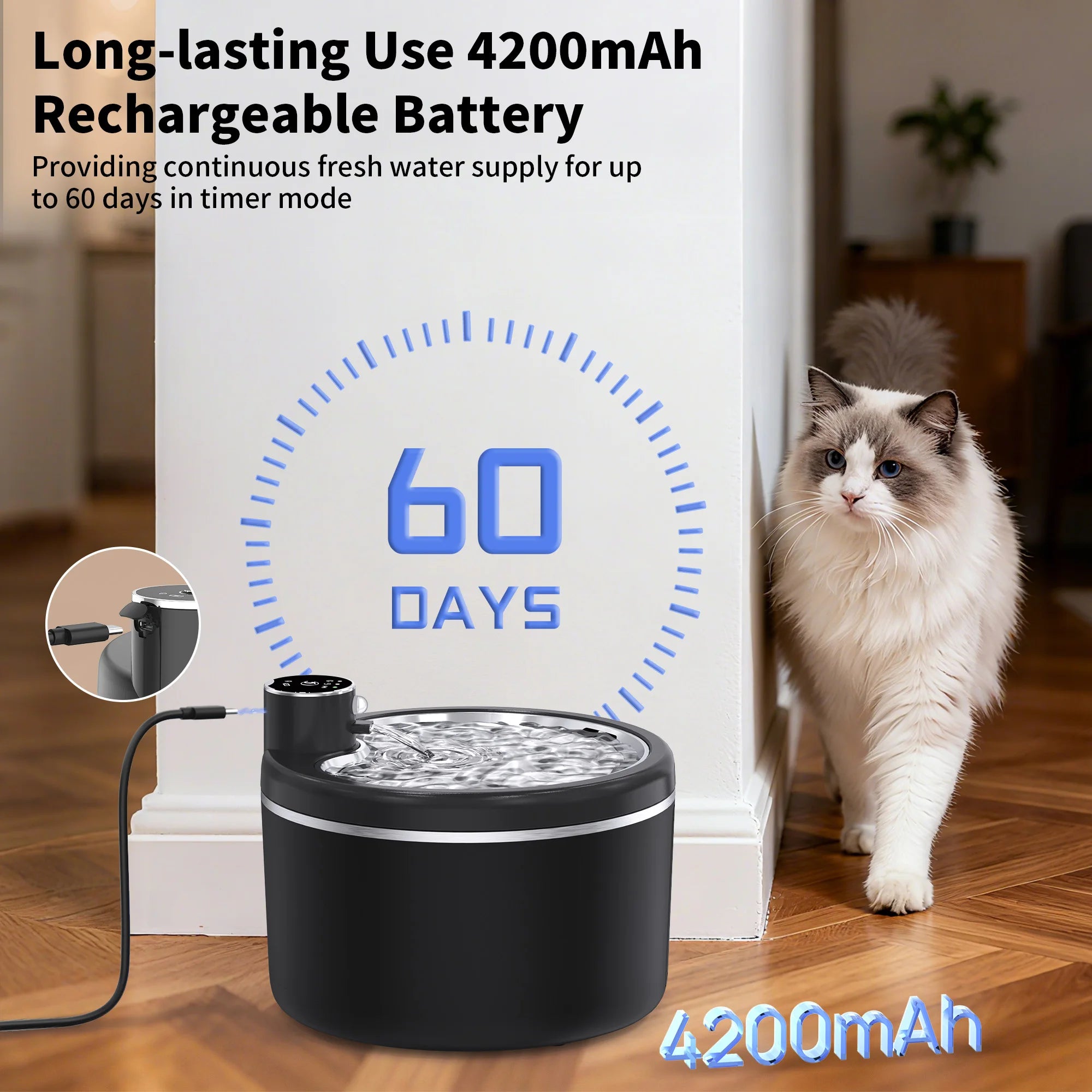 Wireless Cat Water Fountain 3L