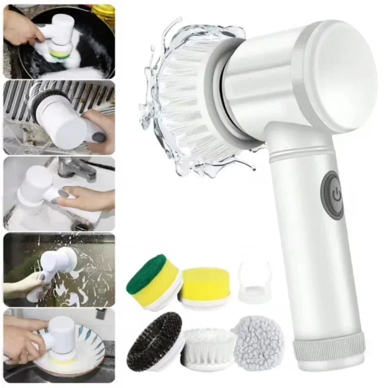 POWERCLEAN PRO - Electric Bathroom Scrubber with 5 Brush Heads