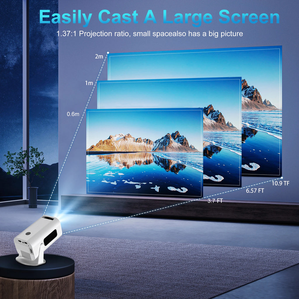Salange P330W Mini Projetor Android 11 280 ANSI 4K 8K 1080P Wifi6 BT5.0 Home Cinema Portable Projector Android/IOS Video Theater