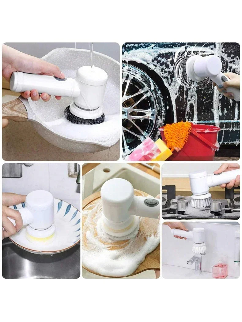 POWERCLEAN PRO - Electric Bathroom Scrubber with 5 Brush Heads