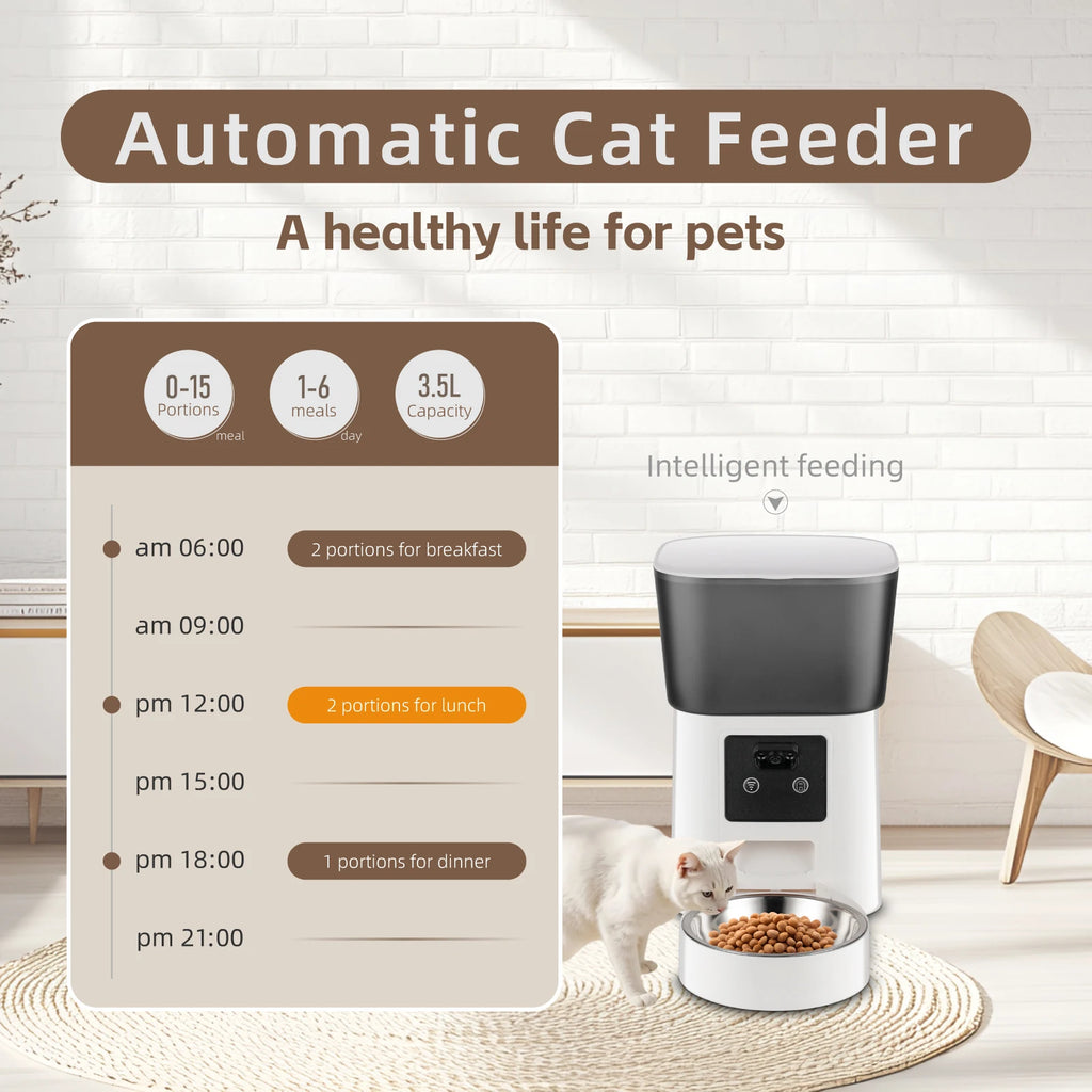 Automatic Pet Feeder 3.5L Automatic Cat Food Dispenser