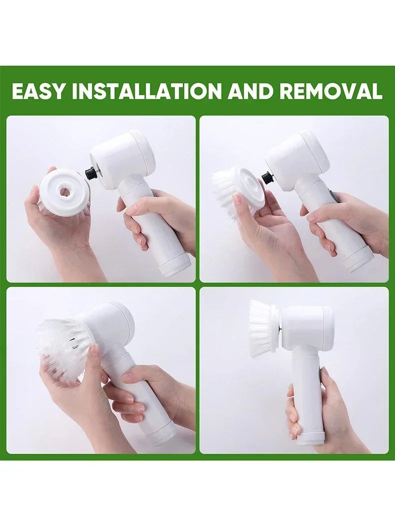 POWERCLEAN PRO - Electric Bathroom Scrubber with 5 Brush Heads