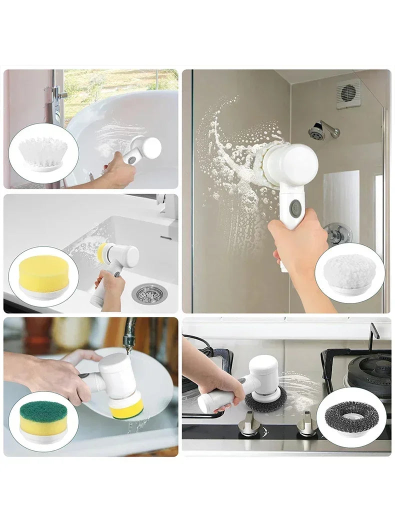 POWERCLEAN PRO - Electric Bathroom Scrubber with 5 Brush Heads