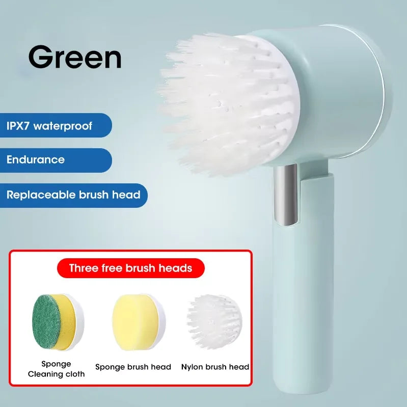 POWERCLEAN PRO - Electric Bathroom Scrubber with 5 Brush Heads