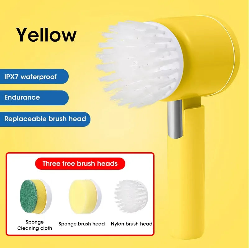 POWERCLEAN PRO - Electric Bathroom Scrubber with 5 Brush Heads